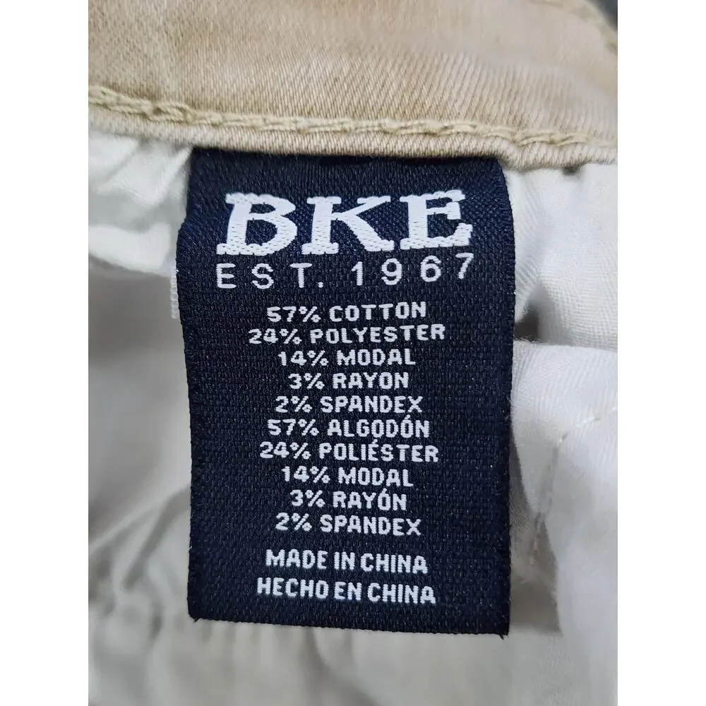 BKE Aiden Men's 30x32 Slim Fit Bootcut Stretch Denim Khaki Beige FPS6638R